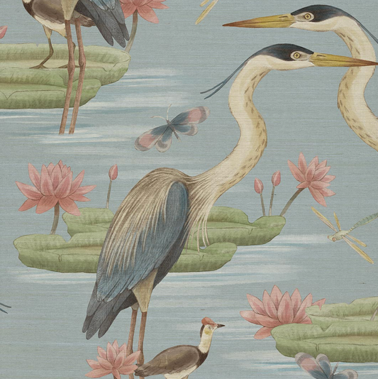Milton & King | Heron, Jacana & Giant Lilypad Grasscloth