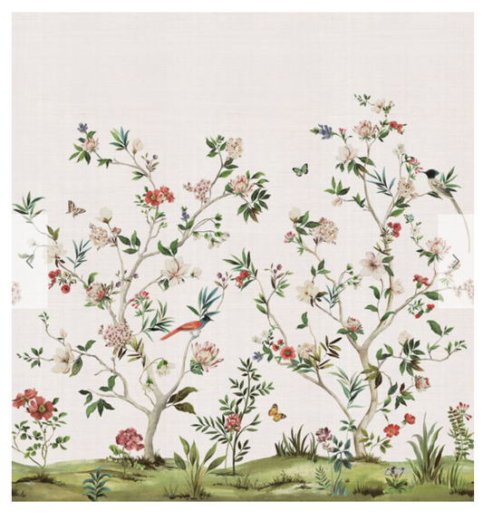 Daisy Bennett | Chinoiserie Magnolia Mural - Silver